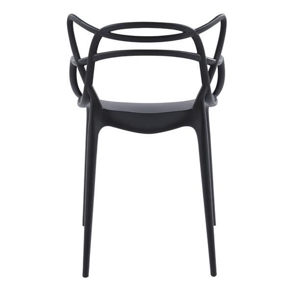 Set 6 sedie in polipropilene con schienale intrecciato nero - Treccia