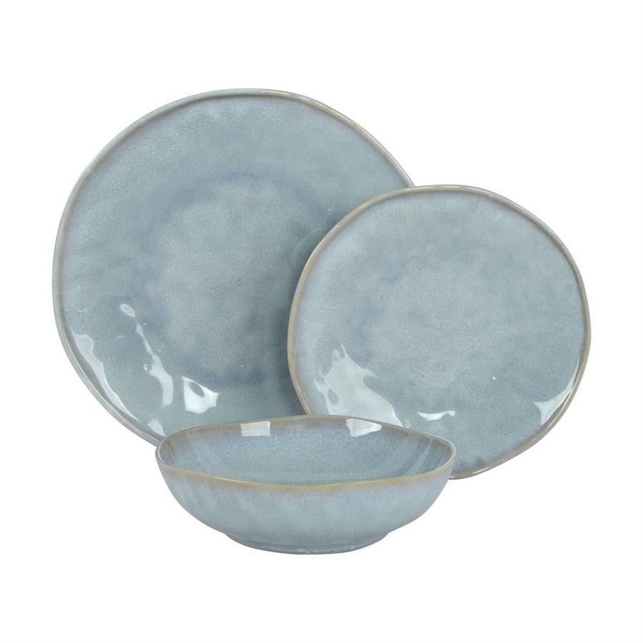 Servizio piatti in ceramica 18 pezzi blu moderno- Elen