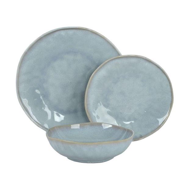 Servizio piatti in ceramica 18 pezzi blu moderno
