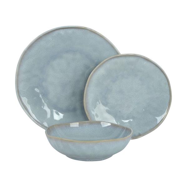 Servizio piatti in ceramica 18 pezzi blu moderno- Elen