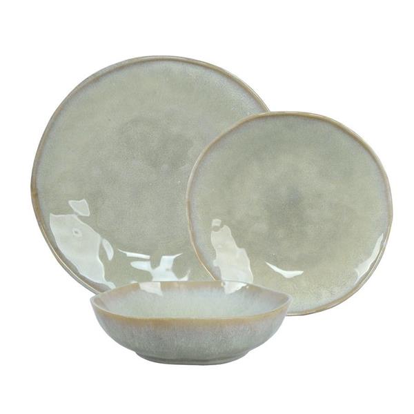 Servizio 18 piatti in ceramica design moderno verde pastello