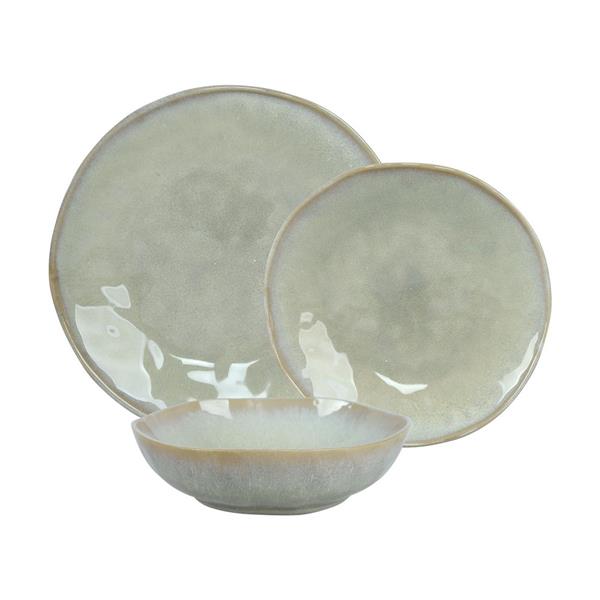 Servizio 18 piatti in ceramica design moderno verde pastello - Elen