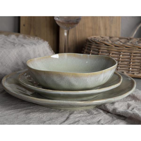 Servizio 18 piatti in ceramica design moderno verde pastello