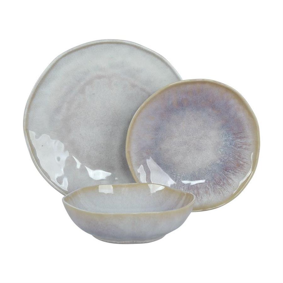 Servizio tavola da 18 pezzi in ceramica design moderno glicine- Elen