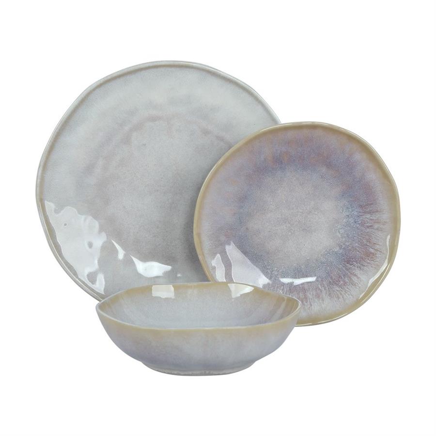 Servizio tavola da 18 pezzi in ceramica design moderno glicine- Elen