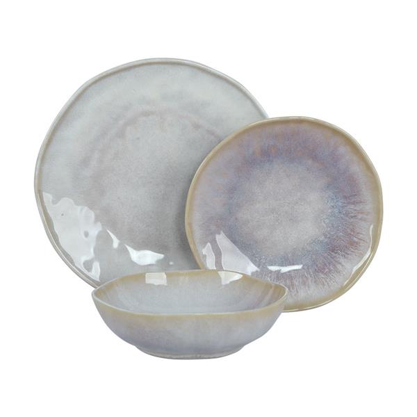 Servizio tavola da 18 pezzi in ceramica design moderno glicine- Elen