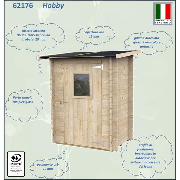 Casetta da giardino con porta singola 146x98x197cm - Monofalda