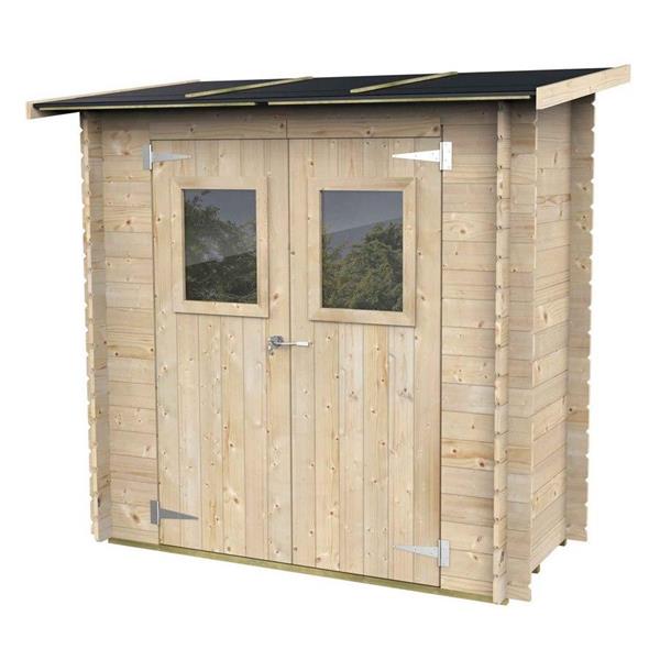 Casetta porta attrezzi in legno per giardino 198x98x197cm - Monofalda