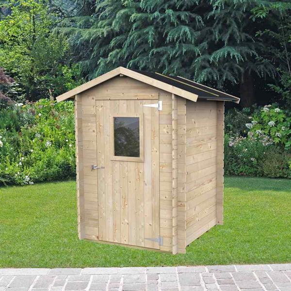 Casetta in legno per ripostiglio da giardino 146x146x204cm porta singola