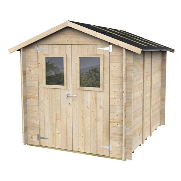 Box casetta da giardino in legno 198x248x215cm porta doppia finestrata