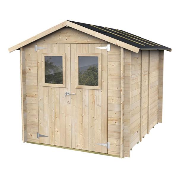 Box casetta da giardino in legno 198x248x215cm porta doppia finestrata