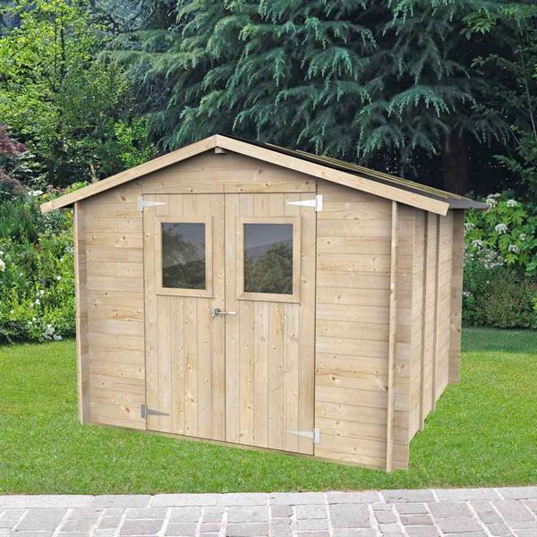 Casetta prefabbricata in legno di qualità 248x248x215cm porta doppia finestrata