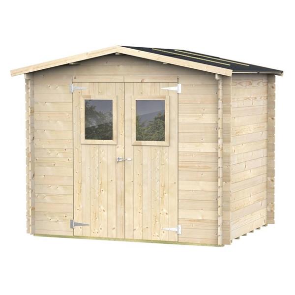 Casetta da giardino in legno con finestre 248x198x215cm porta doppia