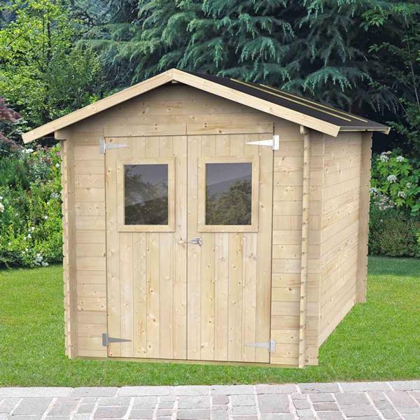 Casetta da giardino in legno PEFC 198x198cm porta doppia - Roby