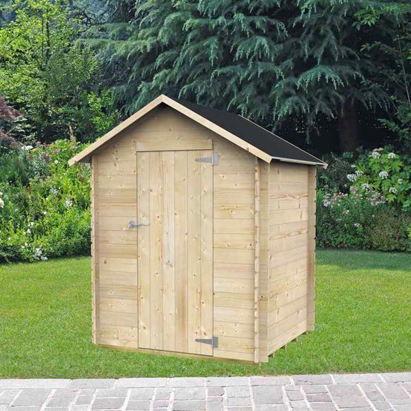Casetta da giardino in legno naturale 146x130 cm porta singola - Marcella