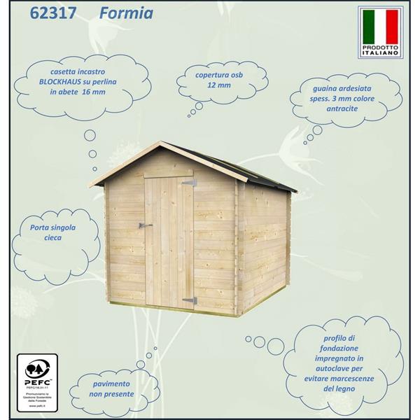 Casetta in legno porta attrezzi da giardino 178x218 porta singola - Formia