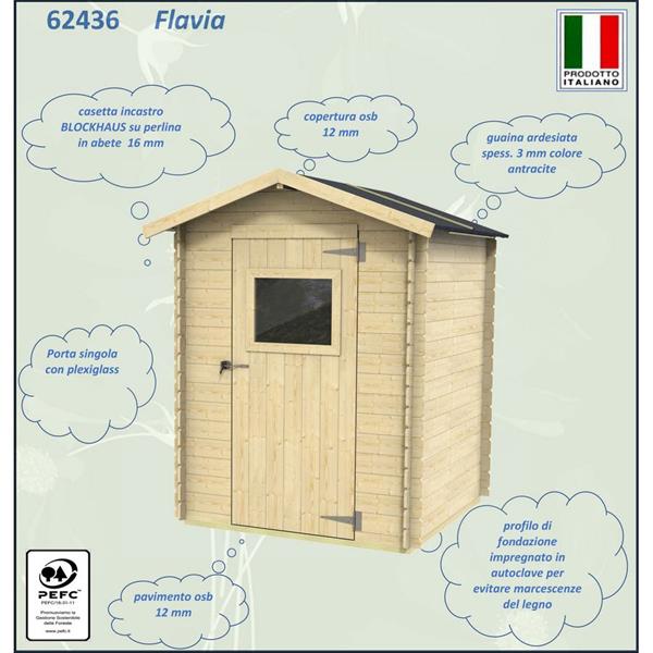Casetta da giardino con porta singola 146x132cm - Flavia