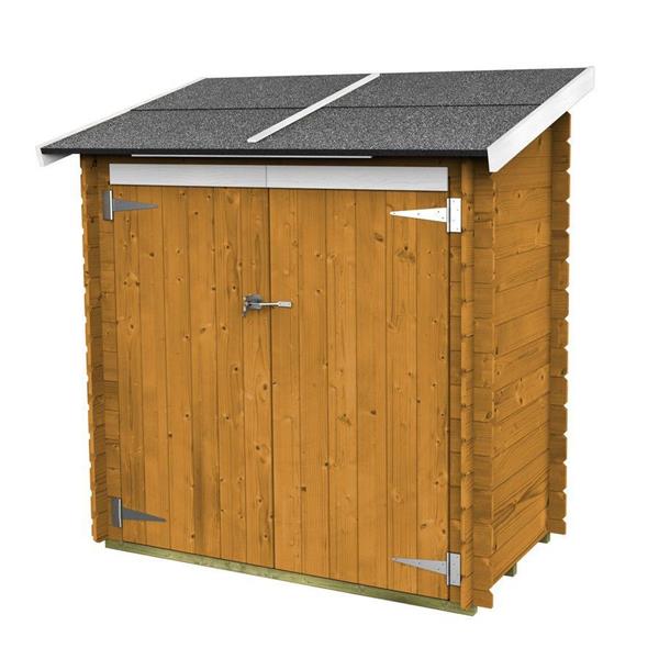 Casetta addossata da esterno in legno 155x85cm porta doppia cieca - Ambrogio