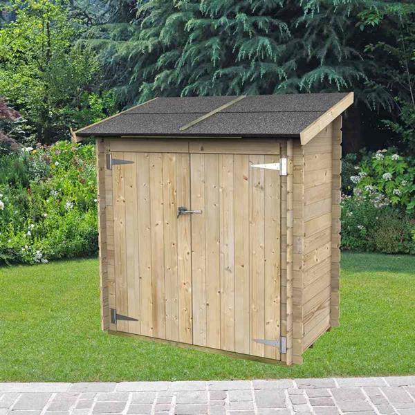 Casetta addossata da esterno in legno 155x85cm porta doppia cieca - Ambrogio