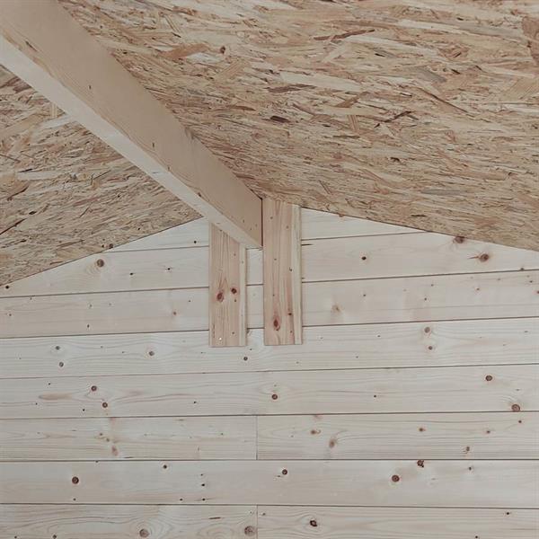 Casetta addossata da esterno in legno 155x85cm porta doppia cieca - Ambrogio