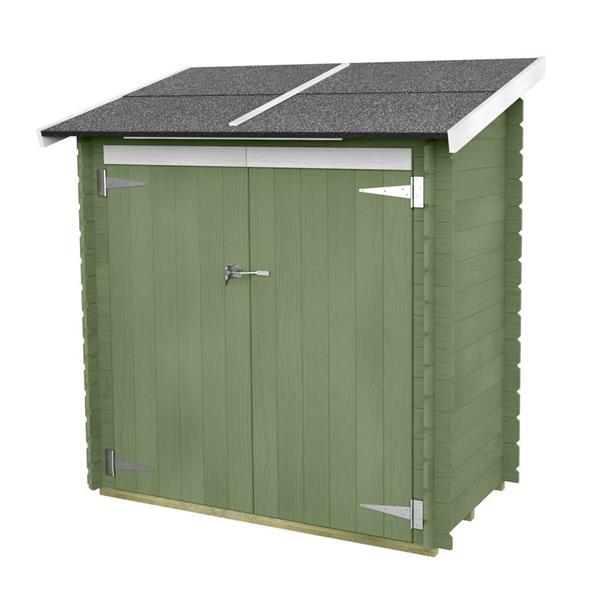 Casetta addossata da esterno in legno 155x85cm porta doppia cieca - Ambrogio