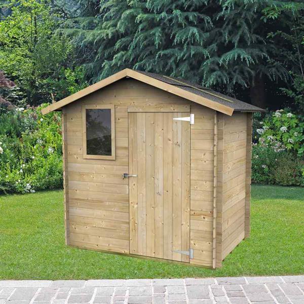 Casetta da giardino in legno di abete 198x130cm porta singola cieca - Livia