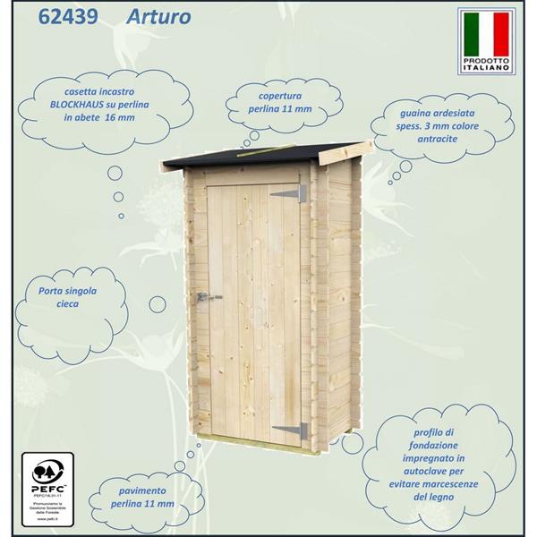 Casetta salvaspazio per utensili da giardino 94x64cm porta singola cieca - Arturo
