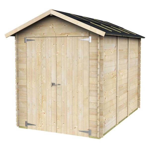 Casetta da giardino in legno massello 178x273cm porta doppia cieca - Fiamma