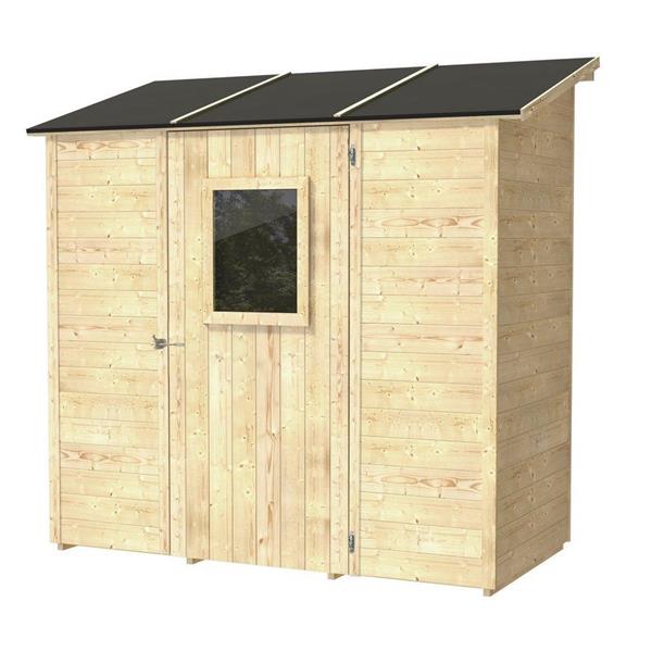 Casetta finestrata addossata in legno 207x102cm porta singola - Vaniglia