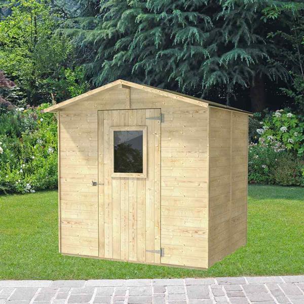 Casetta in legno PEFC finestrata 200x207cm porta singola - Vaniglia