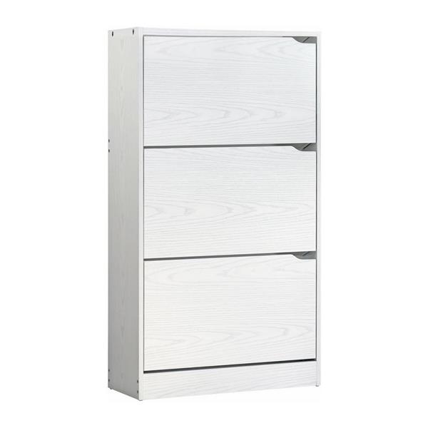 Scarpiera in legno 63x115x24 cm - doppio ripiano a 3 ribalte