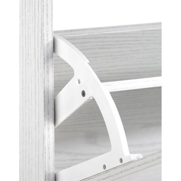 Scarpiera in legno 63x115x24 cm - doppio ripiano a 3 ribalte