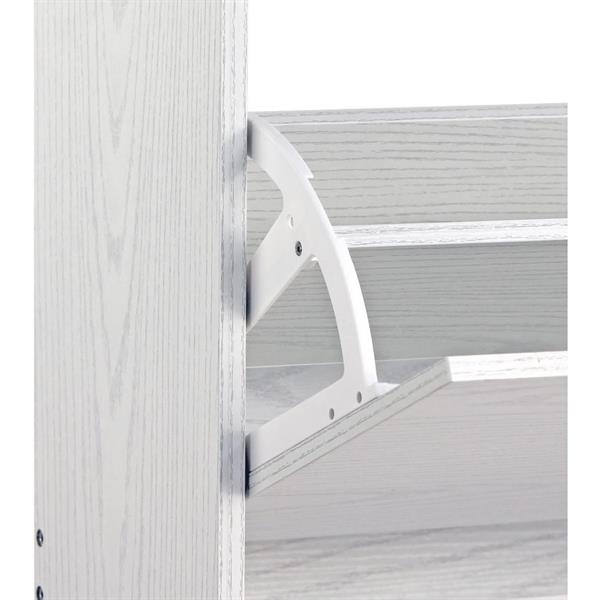Scarpiera in legno 63x115x24 cm - doppio ripiano a 3 ribalte