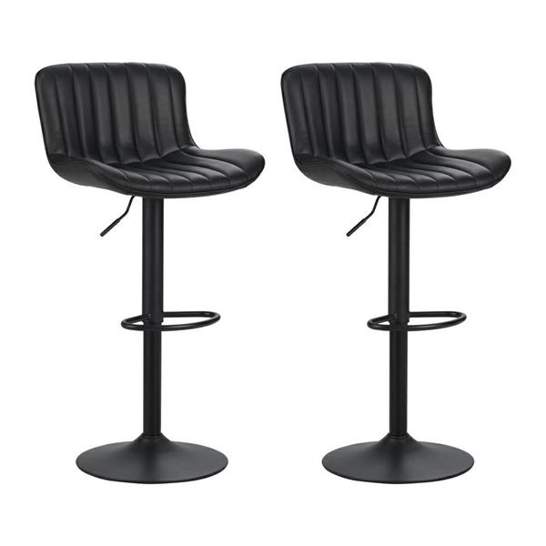 Sgabelli alti da bar 55x51x90-110 cm in ecopelle nero - Barry