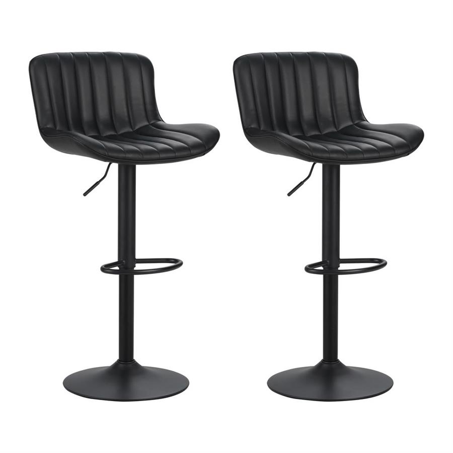 Sgabelli alti da bar 55x51x90-110 cm in ecopelle nero - Barry