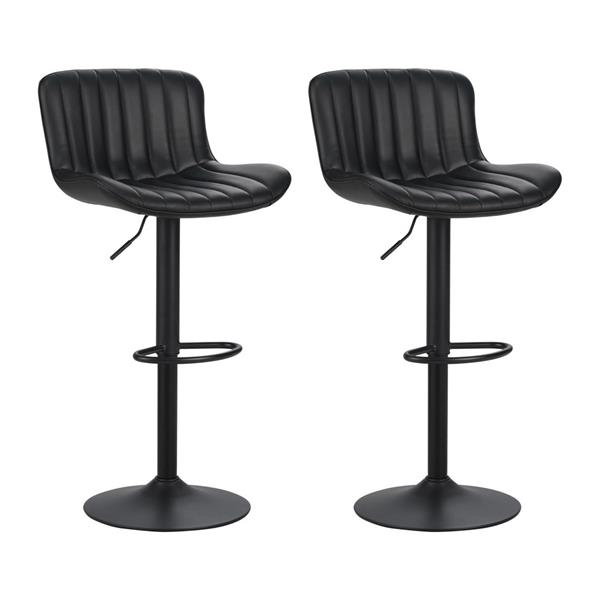 Sgabelli alti da bar 55x51x90-110 cm in ecopelle nero - Barry