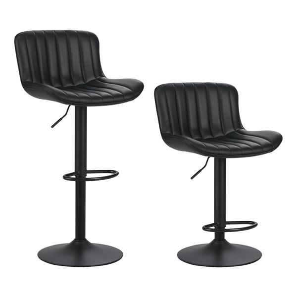 Sgabelli alti da bar 55x51x90-110 cm in ecopelle nero - Barry