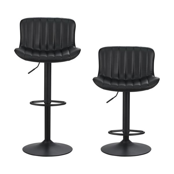 Sgabelli alti da bar 55x51x90-110 cm in ecopelle nero - Barry