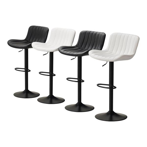 Sgabelli alti da bar 55x51x90-110 cm in ecopelle nero - Barry