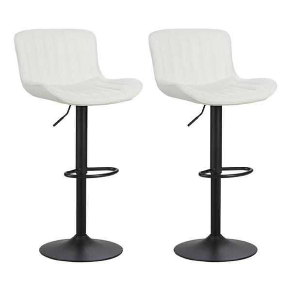 Sgabelli alti da bar 55x51x90-110 cm in ecopelle bianco - Barry