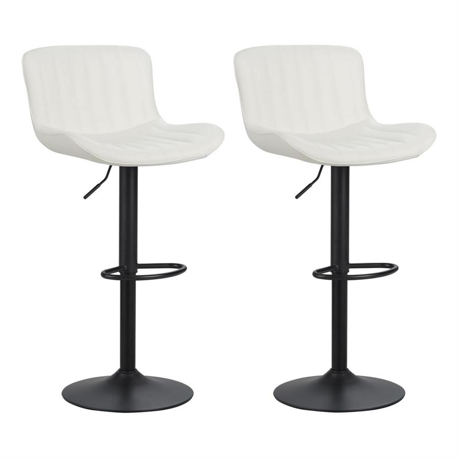 Sgabelli alti da bar 55x51x90-110 cm in ecopelle bianco - Barry