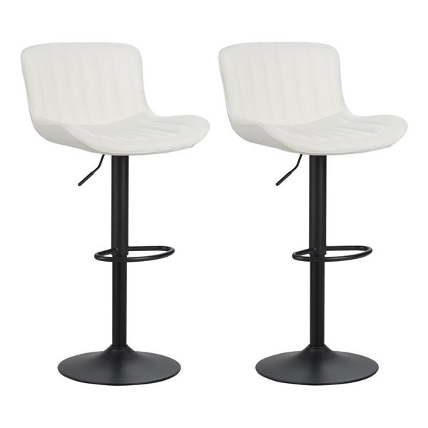 Sgabelli alti da bar 55x51x90-110 cm in ecopelle bianco - Barry