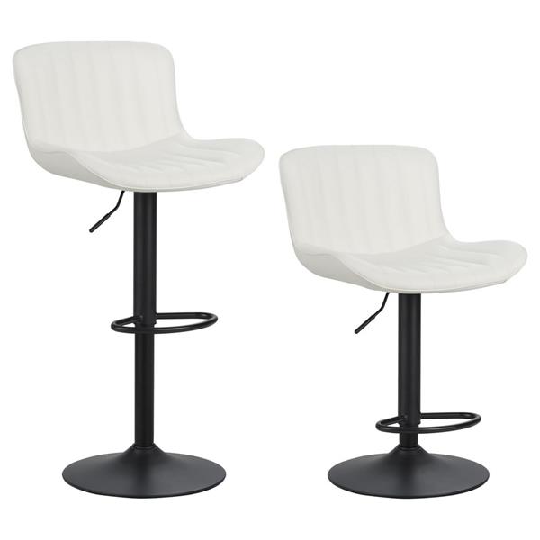 Sgabelli alti da bar 55x51x90-110 cm in ecopelle bianco - Barry