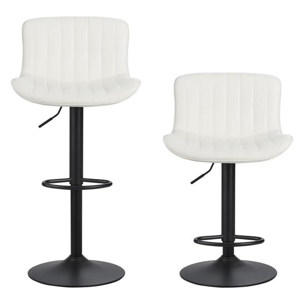 Sgabelli alti da bar 55x51x90-110 cm in ecopelle bianco - Barry