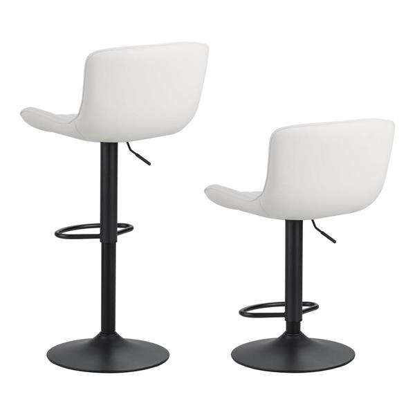 Sgabelli alti da bar 55x51x90-110 cm in ecopelle bianco - Barry