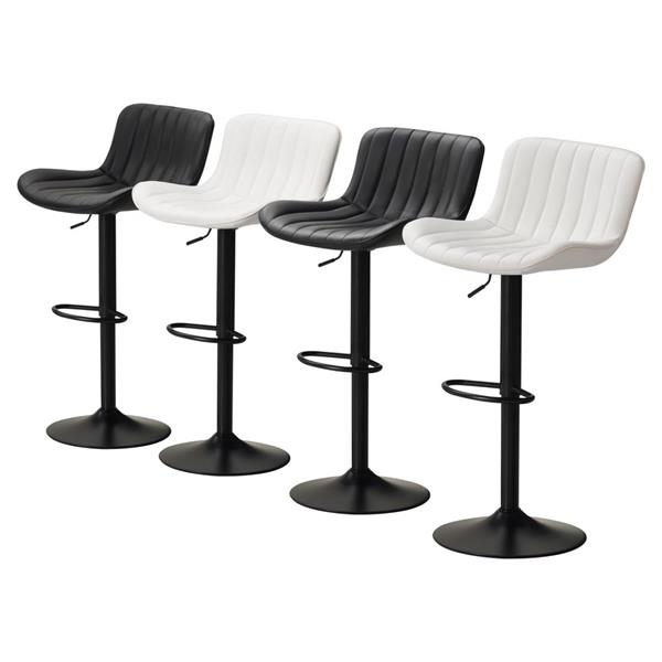 Sgabelli alti da bar 55x51x90-110 cm in ecopelle bianco - Barry