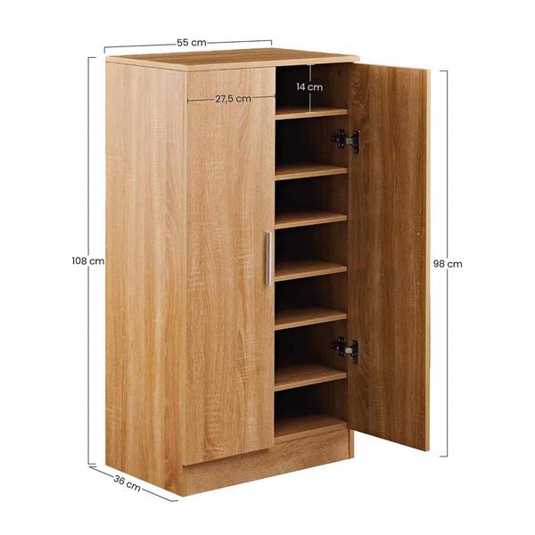 Scarpiera in legno 108x55x36 cm rovere chiaro - Giulia