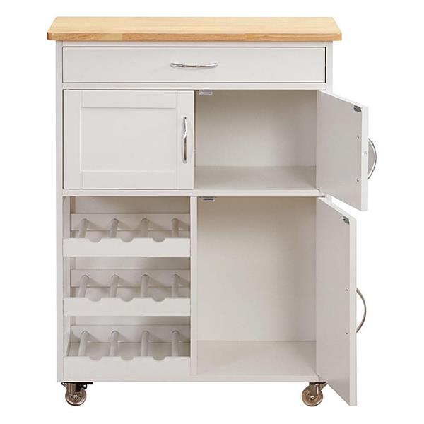 Carrello da cucina in legno 67x36x87 cm rovere bianco - Febe