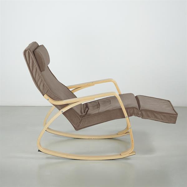 Poltrona a dondolo relax in tessuto marrone - Amor