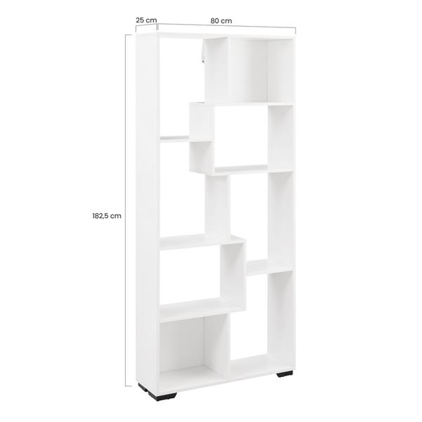 Libreria in legno bianco opaco da ufficio o cameretta